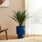 Glitzhome® 16.75" Cobalt Blue Faux Ceramic Urn Plastic Planters, 2ct.
